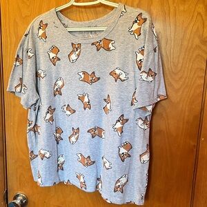 Zoe + Liv Gray Tee with Corgi Design